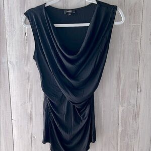 Express Black Draped Sleeveless Top
